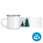 Кружка металлическая белая (круговая запечатка)