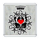 Магнит 6.5 x 6.5 см Сердце и Корона