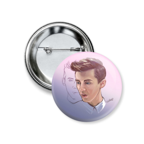 Значок 37мм с принтом Troye Sivan from My happy little pill