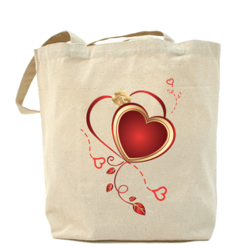 Сумка шоппер с принтом Сердце