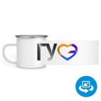 Кружка металлическая белая (круговая запечатка)