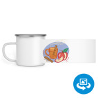 Кружка металлическая белая (круговая запечатка)