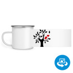 Кружка металлическая белая (круговая запечатка)