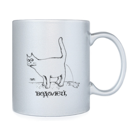 Кружка с принтом Водолей / Кот / Зодиак