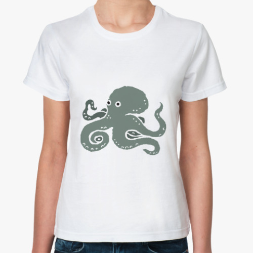 Классическая футболка с принтом Осьминог