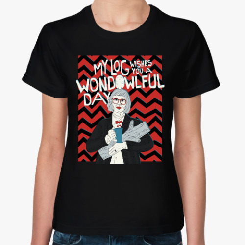 Женская футболка Дама с поленом