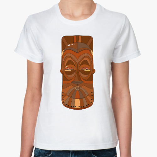 Классическая футболка Африканская деревянная маска