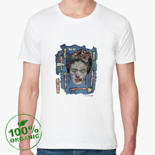 Футболка из органик-хлопка с принтом Портрет Фриды Кало