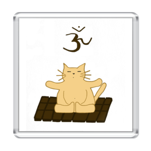 Магнит с принтом Медитирующий кот