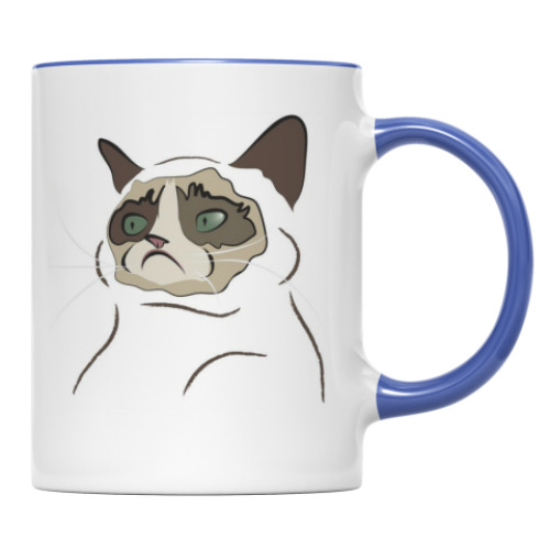 Кружка с принтом Кот / Угрюмый кот