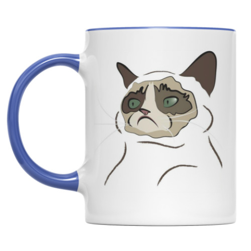 Кружка с принтом Кот / Угрюмый кот