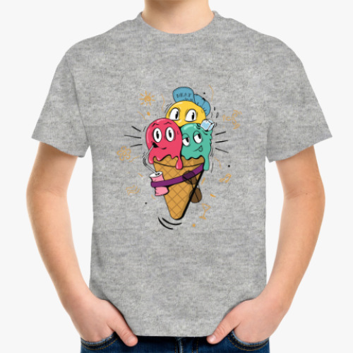 Детская футболка Смешные шарики мороженного