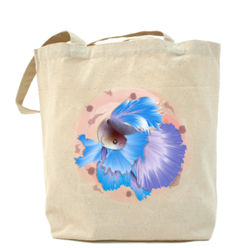 Сумка шоппер с принтом Сиамская боевая рыбка