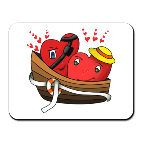 Коврик для мыши с принтом Двое в лодке