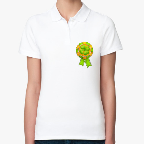 Женская рубашка поло (печать) с принтом Медаль