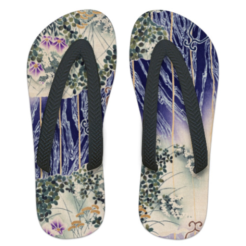 Шлепанцы (сланцы) с принтом Цветы