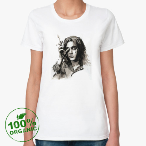 Женская футболка из органик-хлопка Джонни Депп (рисунок)