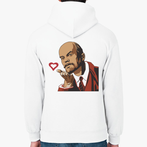 Толстовка худи с принтом Влюбленный Ленин