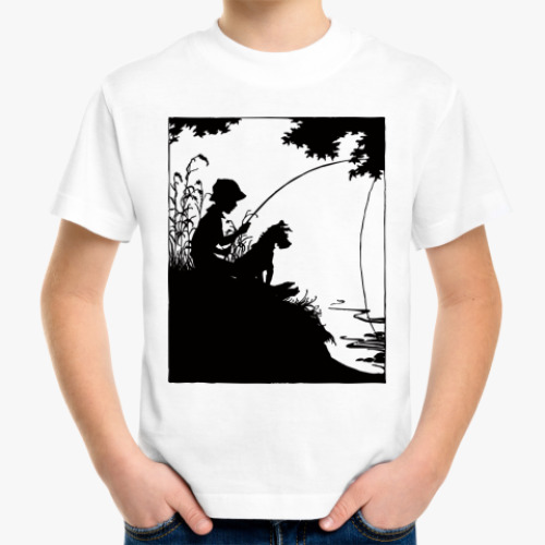 Детская футболка с принтом Рыбалка