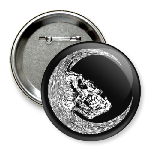 Значок 75мм с принтом Death moon