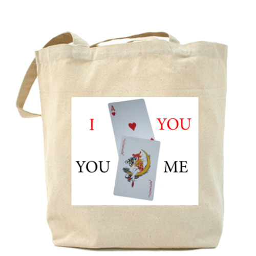 Сумка шоппер с принтом I love You