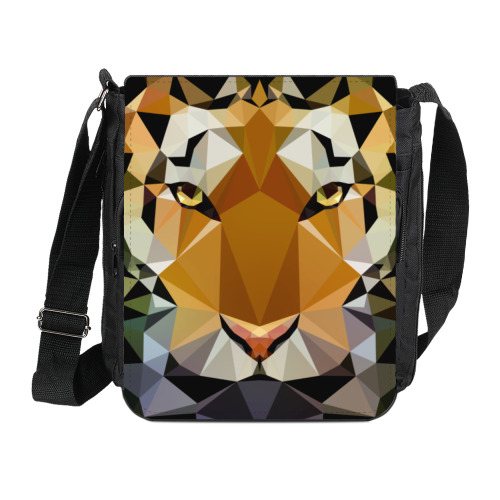 Сумка на плечо (мини-планшет) с принтом Полигональный тигр