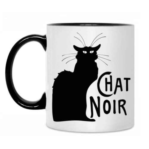 Кружка с принтом Черный кот