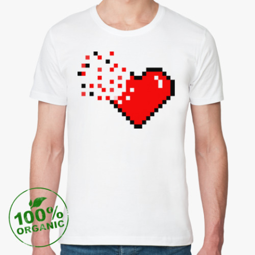 Футболка из органик-хлопка Pixel Broken Heart (сердце)