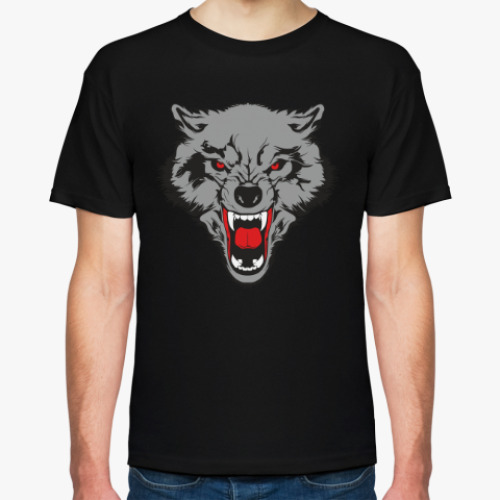 Футболка с принтом Злой волк