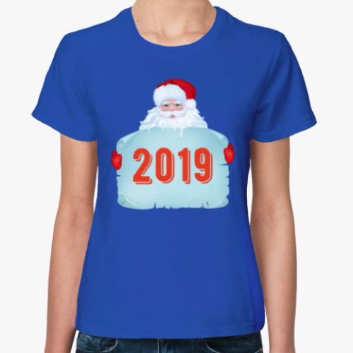 Женская футболка Санта Клаус 2019
