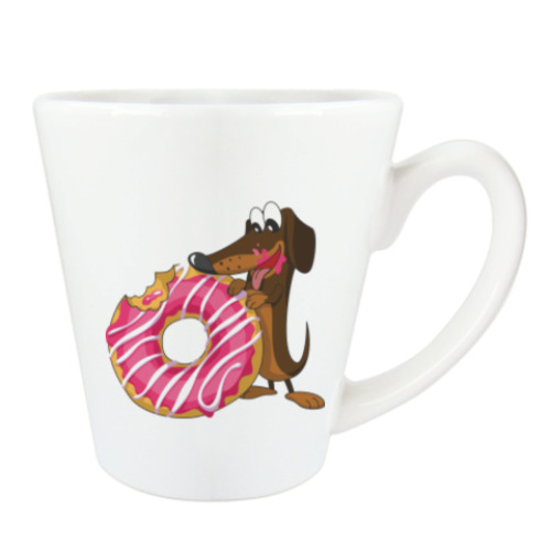 Чашка Латте с принтом Счастье есть. И пить.