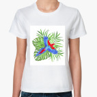 тропический букет с попугаем ара