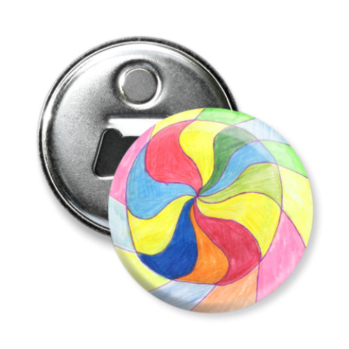 Магнит-открывашка с принтом  'Леденец'