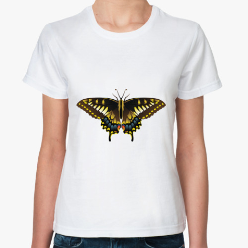 Классическая футболка с принтом Бабочка