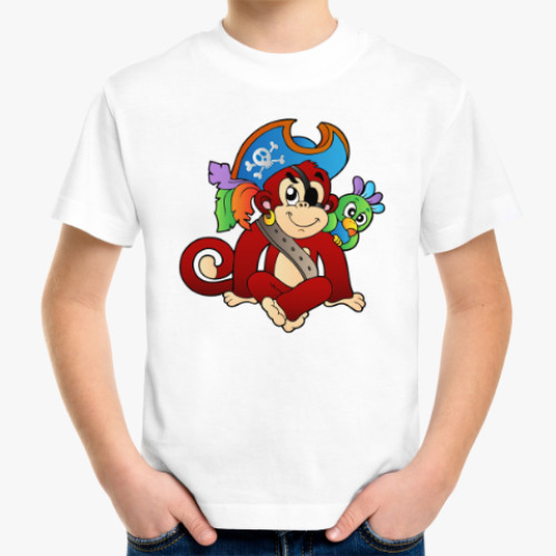 Детская футболка Обезьяна Пират