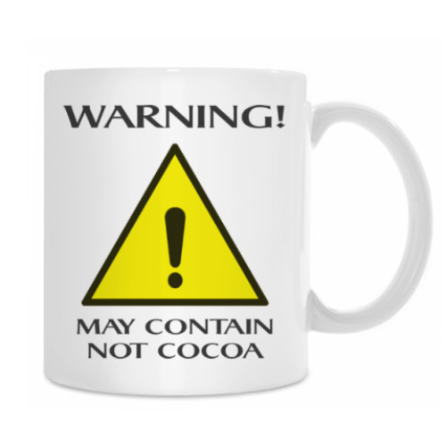 Кружка с принтом Осторожно! может содержать не какао