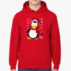 Толстовка худи Новогодний пингвин