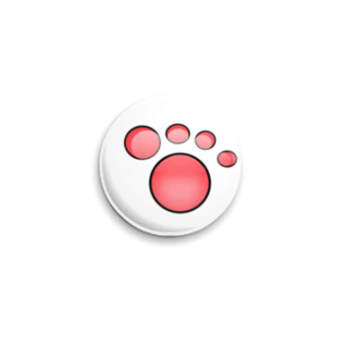 Значок 25мм с принтом  'Лапка'