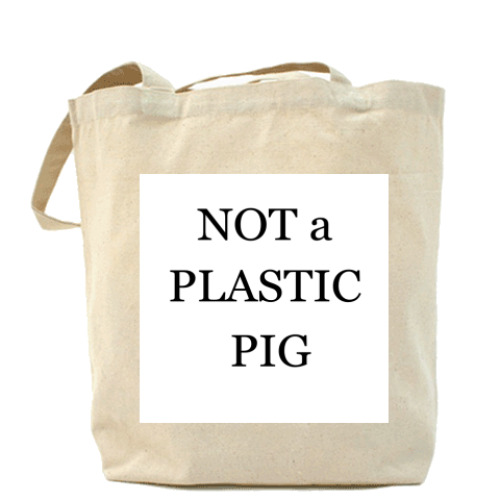 Сумка шоппер с принтом долой пластик