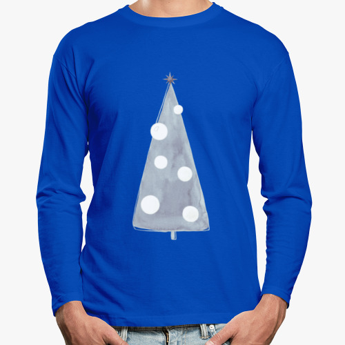 Лонгслив с принтом Стильная ёлка!