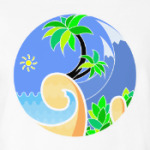 Тропический пейзаж в круге