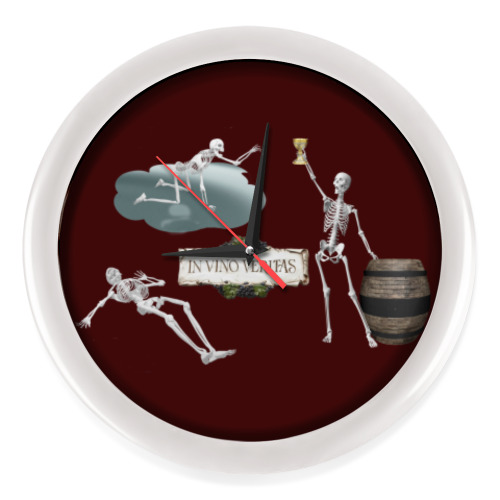 Настенные часы с принтом In vino veritas