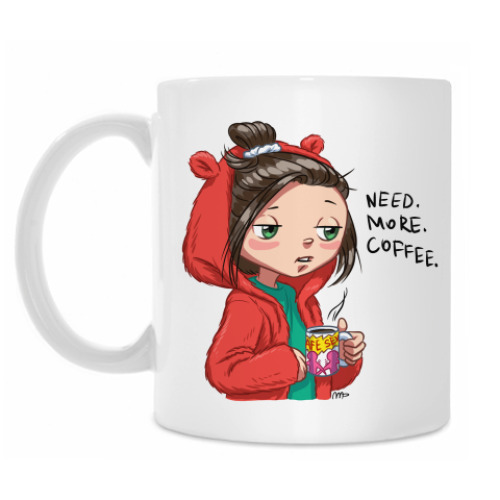 Кружка Need more coffee girl