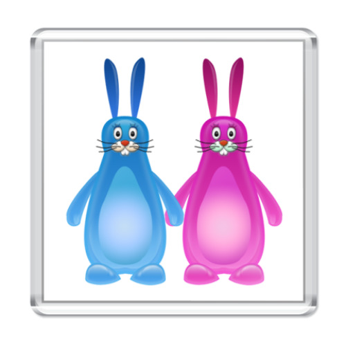 Магнит с принтом Зайки