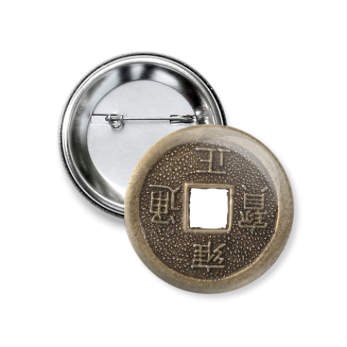 Значок 37мм с принтом Монета судьбы