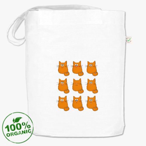 Сумка шоппер с принтом Котики-эмоции