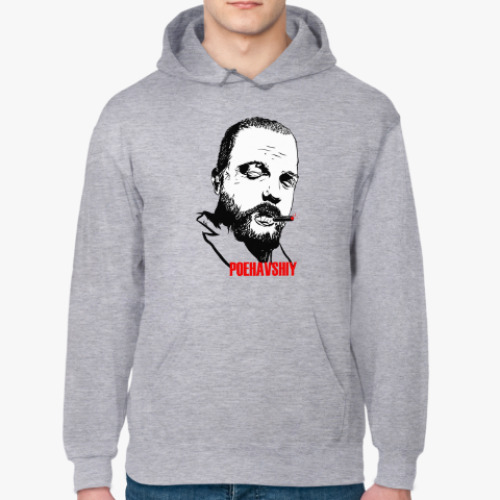 Толстовка худи с принтом Поехавший