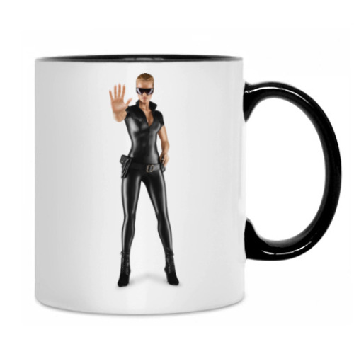 Кружка с принтом Девушка в форме