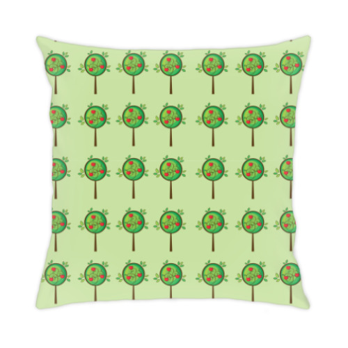 Подушка с принтом Яблоневый сад