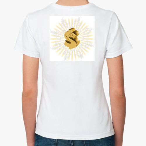 Классическая футболка с принтом  Золотое Настроение